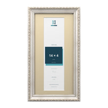 Louis Range Silver Picture, Photo & Poster Frame with Ivory Mount - 16x8" Frame for 14x4" Photo, Silver