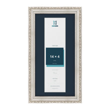 Louis Range Silver Picture, Photo & Poster Frame with Pacific Blue Mount - 16x8" Frame for 14x4" Photo, Silver