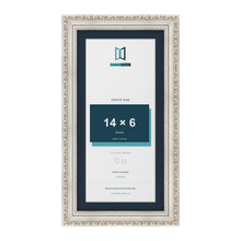 Louis Range Silver Picture, Photo & Poster Frame with Pacific Blue Mount - 16x8" Frame for 14x6" Photo, Silver