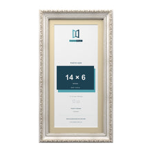 Louis Range Silver Picture, Photo & Poster Frame with Ivory Mount - 16x8" Frame for 14x6" Photo, Silver