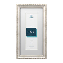 Louis Range Silver Picture, Photo & Poster Frame with White Mount - 16x8" Frame for 12x4" Photo, Silver