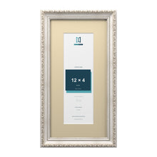 Louis Range Silver Picture, Photo & Poster Frame with Ivory Mount - 16x8" Frame for 12x4" Photo, Silver