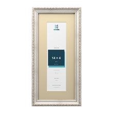 Louis Range Silver Picture, Photo & Poster Frame with Ivory Mount - 18x8" Frame for 14x4" Photo, Silver