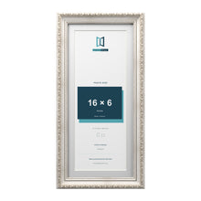 Louis Range Silver Picture, Photo & Poster Frame with White Mount - 18x8" Frame for 16x6" Photo, Silver