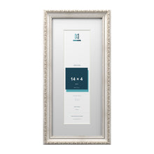 Louis Range Silver Picture, Photo & Poster Frame with White Mount - 18x8" Frame for 14x4" Photo, Silver