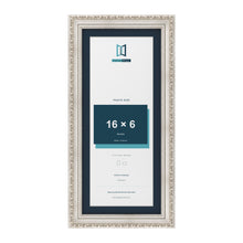 Louis Range Silver Picture, Photo & Poster Frame with Pacific Blue Mount - 18x8" Frame for 16x6" Photo, Silver