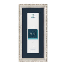 Louis Range Silver Picture, Photo & Poster Frame with Pacific Blue Mount - 18x8" Frame for 14x4" Photo, Silver