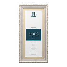 Louis Range Silver Picture, Photo & Poster Frame with Ivory Mount - 18x8" Frame for 16x6" Photo, Silver