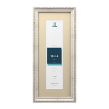 Louis Range Silver Picture, Photo & Poster Frame with Ivory Mount - 20x8" Frame for 16x4" Photo, Silver