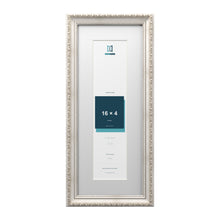 Louis Range Silver Picture, Photo & Poster Frame with White Mount - 20x8" Frame for 16x4" Photo, Silver