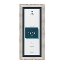 Louis Range Silver Picture, Photo & Poster Frame with Pacific Blue Mount - 20x8" Frame for 18x6" Photo, Silver
