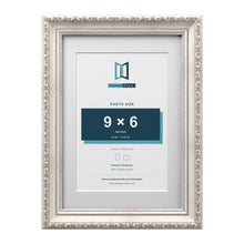Louis Range Silver Picture, Photo & Poster Frame with White Mount - A4 Frame for 9x6" Photo, Silver