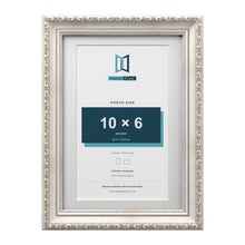 Louis Range Silver Picture, Photo & Poster Frame with White Mount - A4 Frame for 10x6" Photo, Silver