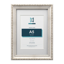 Louis Range Silver Picture, Photo & Poster Frame with White Mount - A4 Frame for A5 Photo, Silver