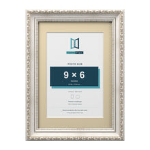 Louis Range Silver Picture, Photo & Poster Frame with Ivory Mount - A4 Frame for 9x6" Photo, Silver