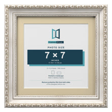 Louis Range Silver Picture, Photo & Poster Frame with Ivory Mount - 9x9" Frame for 7x7" Photo, Silver