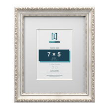 Louis Range Silver Picture, Photo & Poster Frame with White Mount - 11x9" Frame for 7x5" Photo, Silver
