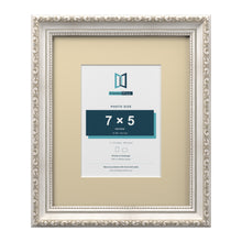 Louis Range Silver Picture, Photo & Poster Frame with Ivory Mount - 11x9" Frame for 7x5" Photo, Silver