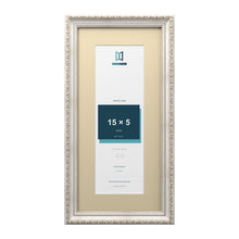 Louis Range Silver Picture, Photo & Poster Frame with Ivory Mount - 19x9" Frame for 15x5" Photo, Silver