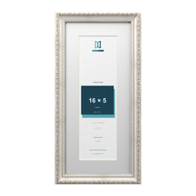 Louis Range Silver Picture, Photo & Poster Frame with White Mount - 20x9" Frame for 16x5" Photo, Silver