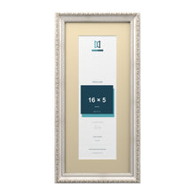 Louis Range Silver Picture, Photo & Poster Frame with Ivory Mount - 20x9" Frame for 16x5" Photo, Silver