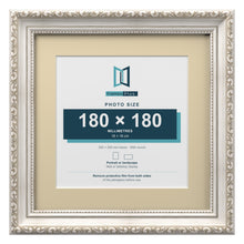 Louis Range Silver Picture, Photo & Poster Frame with Ivory Mount - 25x25cm Frame for 18x18cm Photo, Silver