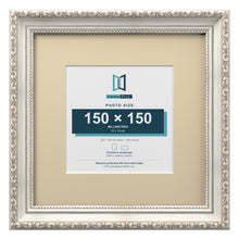 Louis Range Silver Picture, Photo & Poster Frame with Ivory Mount - 25x25cm Frame for 15x15cm Photo, Silver