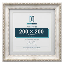 Louis Range Silver Picture, Photo & Poster Frame with White Mount - 25x25cm Frame for 20x20cm Photo, Silver