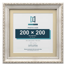 Louis Range Silver Picture, Photo & Poster Frame with Ivory Mount - 25x25cm Frame for 20x20cm Photo, Silver