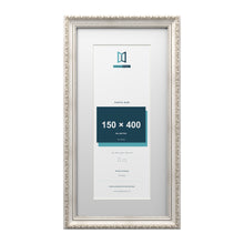 Louis Range Silver Picture, Photo & Poster Frame with White Mount - 50x25cm Frame for 40x15cm Photo, Silver