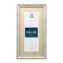 Louis Range Silver Picture, Photo & Poster Frame with Ivory Mount - 50x25cm Frame for 40x15cm Photo, Silver