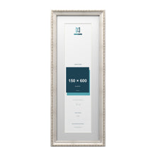 Louis Range Silver Picture, Photo & Poster Frame with White Mount - 70x25cm Frame for 60x15cm Photo, Silver