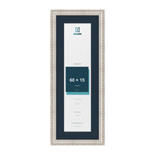 Louis Range Silver Picture, Photo & Poster Frame with Pacific Blue Mount - 70x25cm Frame for 60x15cm Photo, Silver
