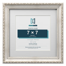 Louis Range Silver Picture, Photo & Poster Frame with White Mount - 10x10" Frame for 7x7" Photo, Silver