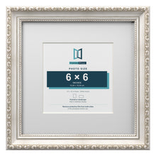 Louis Range Silver Picture, Photo & Poster Frame with White Mount - 10x10" Frame for 6x6" Photo, Silver