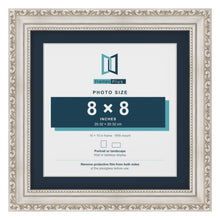 Louis Range Silver Picture, Photo & Poster Frame with Pacific Blue Mount - 10x10" Frame for 8x8" Photo, Silver