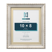 Louis Range Silver Picture, Photo & Poster Frame with Ivory Mount - 12x10" Frame for 10x8" Photo, Silver