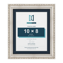 Louis Range Silver Picture, Photo & Poster Frame with Pacific Blue Mount - 12x10" Frame for 10x8" Photo, Silver
