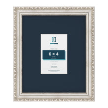 Louis Range Silver Picture, Photo & Poster Frame with Pacific Blue Mount - 12x10" Frame for 6x4" Photo, Silver