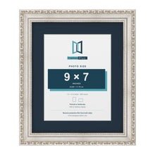 Louis Range Silver Picture, Photo & Poster Frame with Pacific Blue Mount - 12x10" Frame for 9x7" Photo, Silver