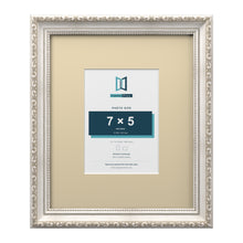 Louis Range Silver Picture, Photo & Poster Frame with Ivory Mount - 12x10" Frame for 7x5" Photo, Silver