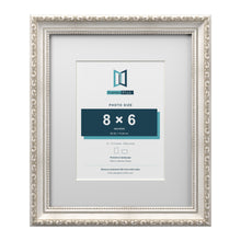 Louis Range Silver Picture, Photo & Poster Frame with White Mount - 12x10" Frame for 8x6" Photo, Silver
