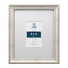 Louis Range Silver Picture, Photo & Poster Frame with White Mount - 12x10" Frame for 6x4" Photo, Silver