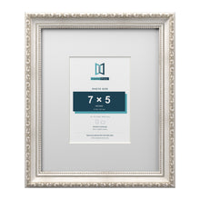 Louis Range Silver Picture, Photo & Poster Frame with White Mount - 12x10" Frame for 7x5" Photo, Silver