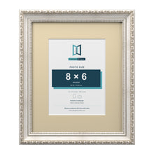 Louis Range Silver Picture, Photo & Poster Frame with Ivory Mount - 12x10" Frame for 8x6" Photo, Silver