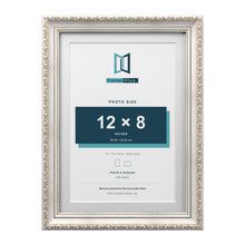 Louis Range Silver Picture, Photo & Poster Frame with White Mount - 14x10" Frame for 12x8" Photo, Silver