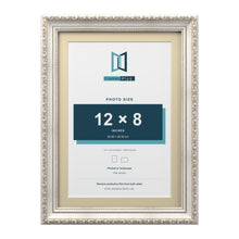 Louis Range Silver Picture, Photo & Poster Frame with Ivory Mount - 14x10" Frame for 12x8" Photo, Silver