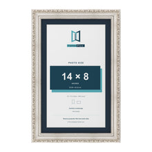 Louis Range Silver Picture, Photo & Poster Frame with Pacific Blue Mount - 16x10" Frame for 14x8" Photo, Silver