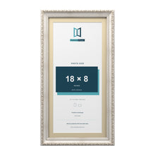 Louis Range Silver Picture, Photo & Poster Frame with Ivory Mount - 20x10" Frame for 18x8" Photo, Silver