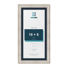 Louis Range Silver Picture, Photo & Poster Frame with Pacific Blue Mount - 20x10" Frame for 18x8" Photo, Silver